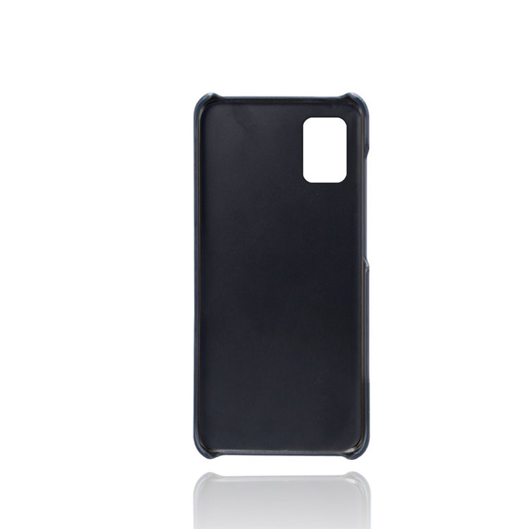 KSQ Double Card Slots PU Leather Coated Hard PC Case for Samsung Galaxy A71 A715 - Dark Blue-2