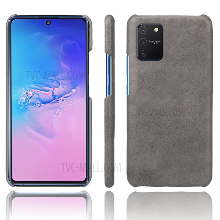 KSQ Crazy Horse Texture PU Leather Coated PC Phone Case for Samsung Galaxy A91/S10 Lite - Grey-1