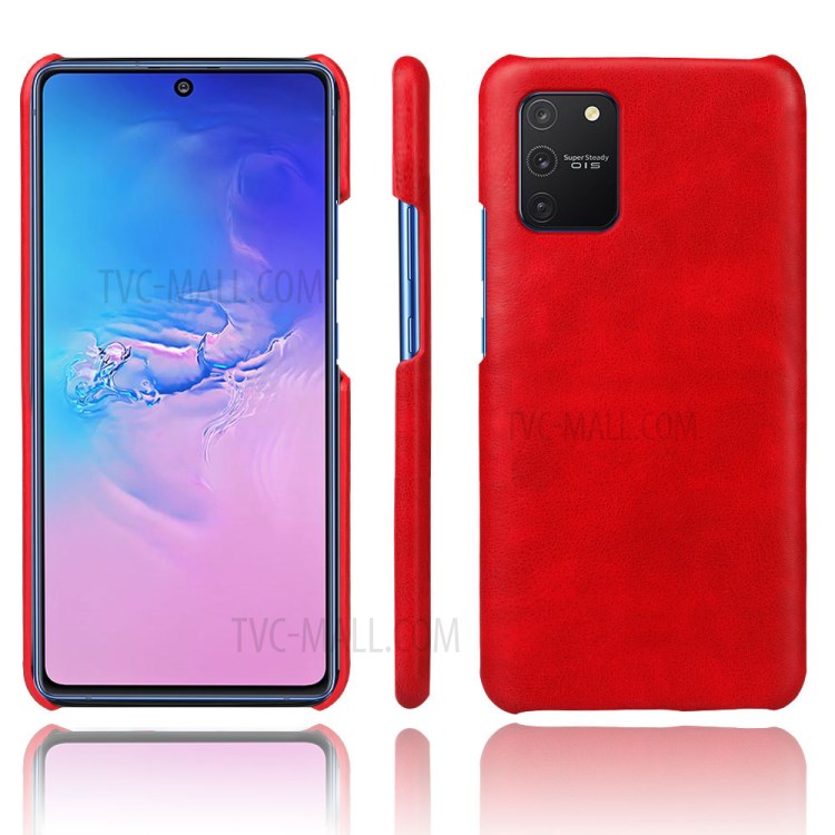 KSQ Crazy Horse Texture PU Leather Coated PC Phone Case for Samsung Galaxy A91/S10 Lite - Red-1