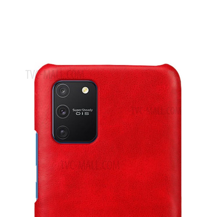 KSQ Crazy Horse Texture PU Leather Coated PC Phone Case for Samsung Galaxy A91/S10 Lite - Red-3