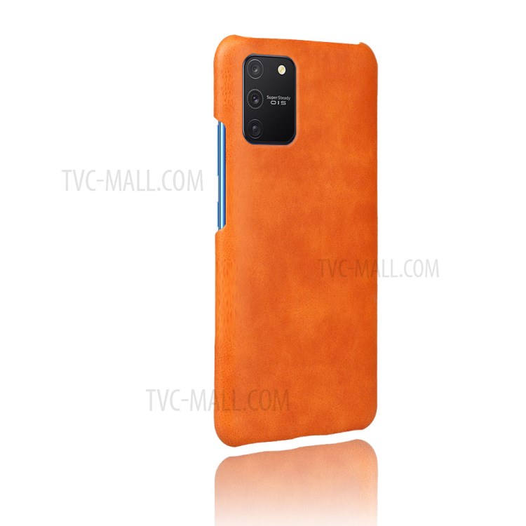 KSQ Crazy Horse Texture PU Leather Coated PC Phone Case for Samsung Galaxy A91/S10 Lite - Light Brown-4