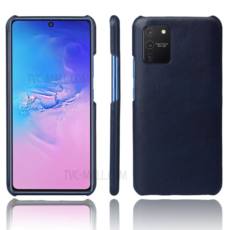 KSQ Crazy Horse Texture PU Leather Coated PC Phone Case for Samsung Galaxy A91/S10 Lite - Dark Blue-1