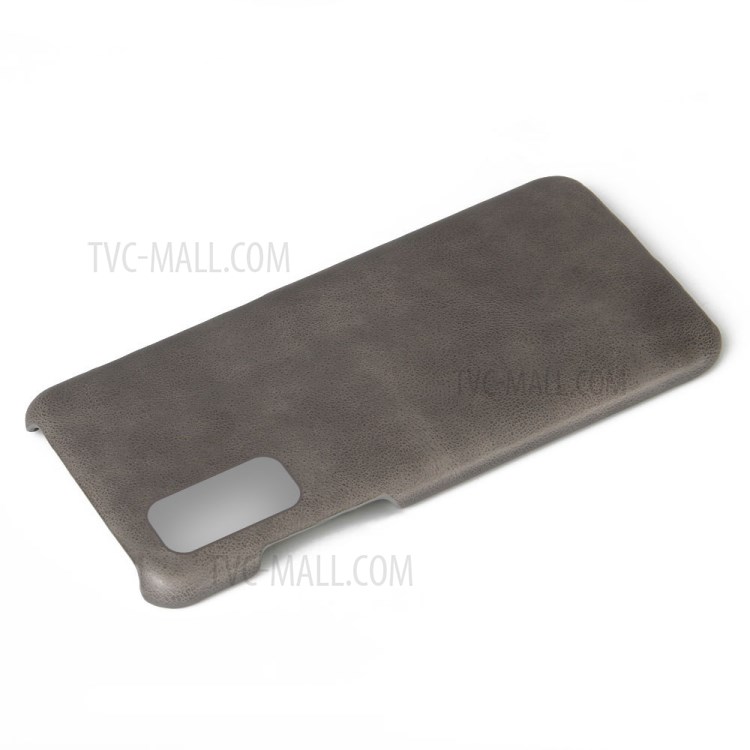 KSQ Crazy Horse Texture PU Leather Coated PC Phone Shell for Samsung Galaxy S20 Plus - Grey-2