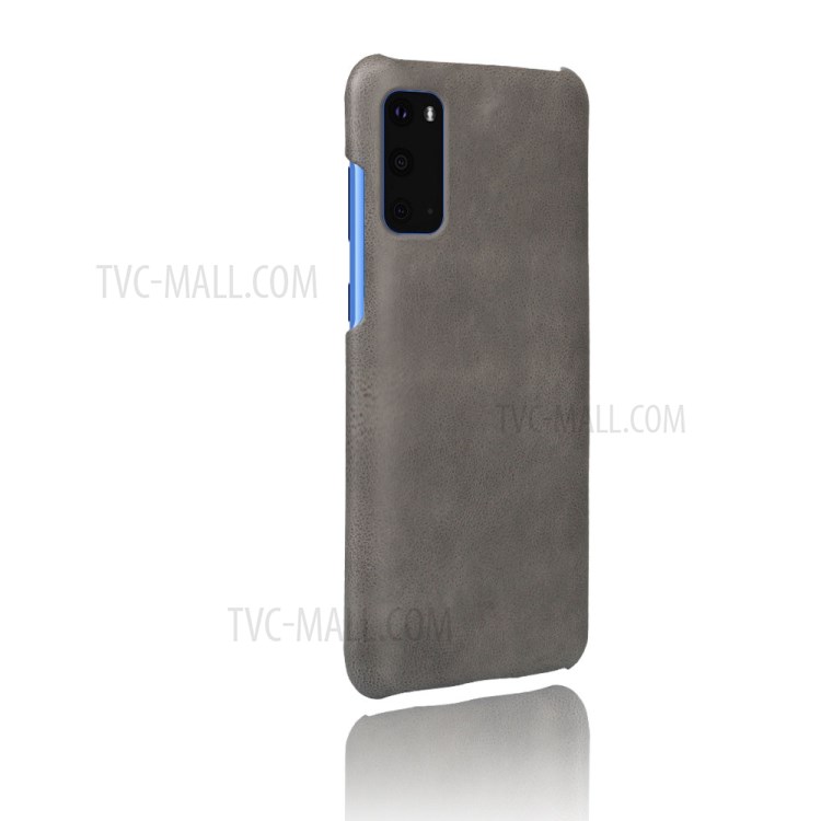 KSQ Crazy Horse Texture PU Leather Coated PC Phone Shell for Samsung Galaxy S20 Plus - Grey-4
