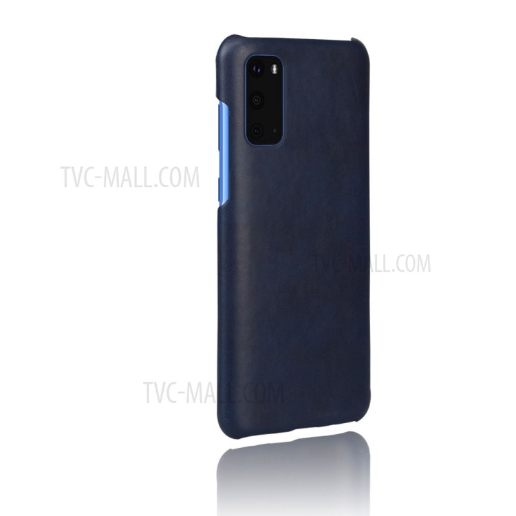 Crazy Horse Skin Unique PU Leather Coated Plastic Case for Samsung Galaxy S20 - Dark Blue-4