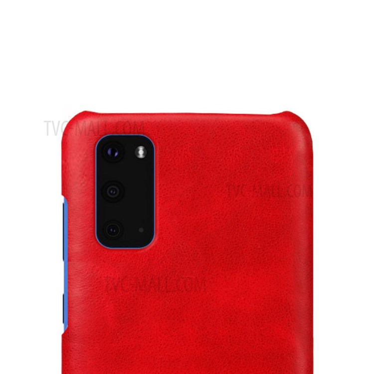 Crazy Horse Style PU Leather Coated Plastic Case for Samsung Galaxy S20 Ultra - Red-3