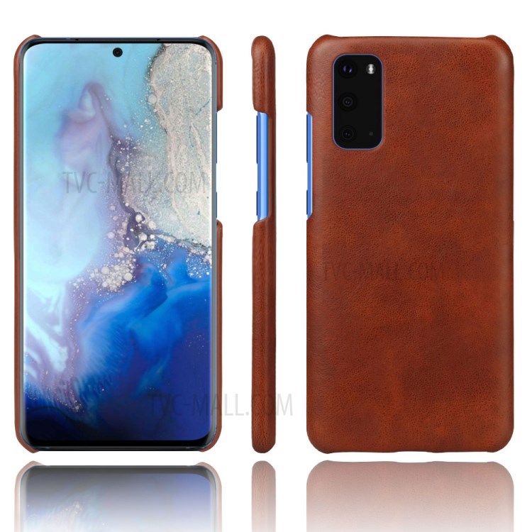 Crazy Horse Style PU Leather Coated Plastic Case for Samsung Galaxy S20 Ultra - Brown-1