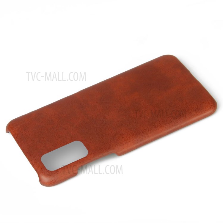 Crazy Horse Style PU Leather Coated Plastic Case for Samsung Galaxy S20 Ultra - Brown-2