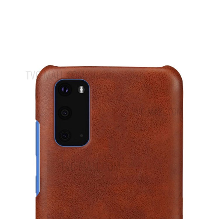 Crazy Horse Style PU Leather Coated Plastic Case for Samsung Galaxy S20 Ultra - Brown-3