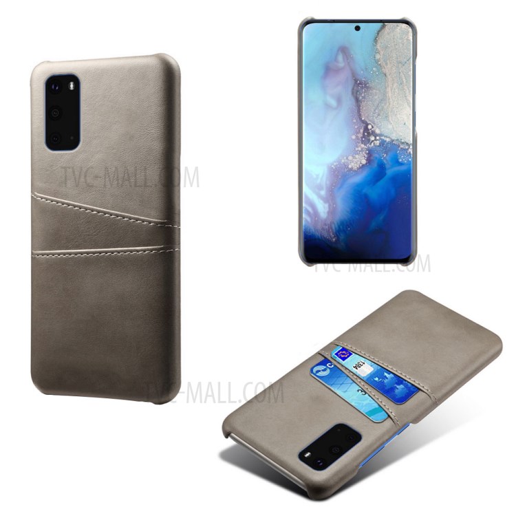 KSQ PU Leather Coated Hard PC Unique Shell for Samsung Galaxy S20 Plus - Grey-1