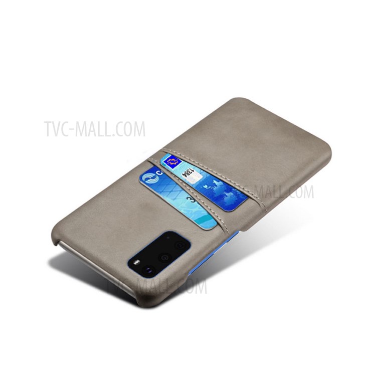 KSQ PU Leather Coated Hard PC Unique Shell for Samsung Galaxy S20 Plus - Grey-3