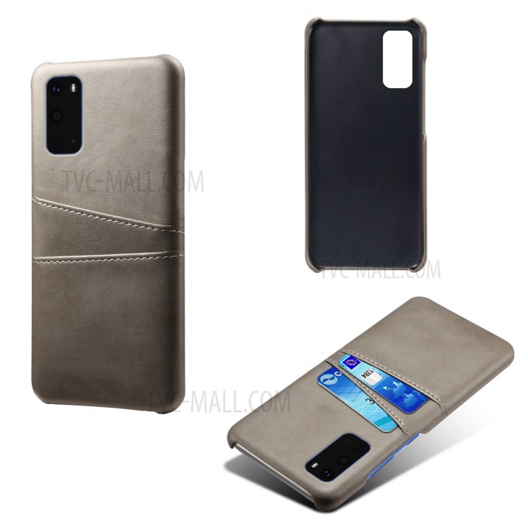 KSQ PU Leather Coated Hard PC Unique Shell for Samsung Galaxy S20 Plus - Grey-5