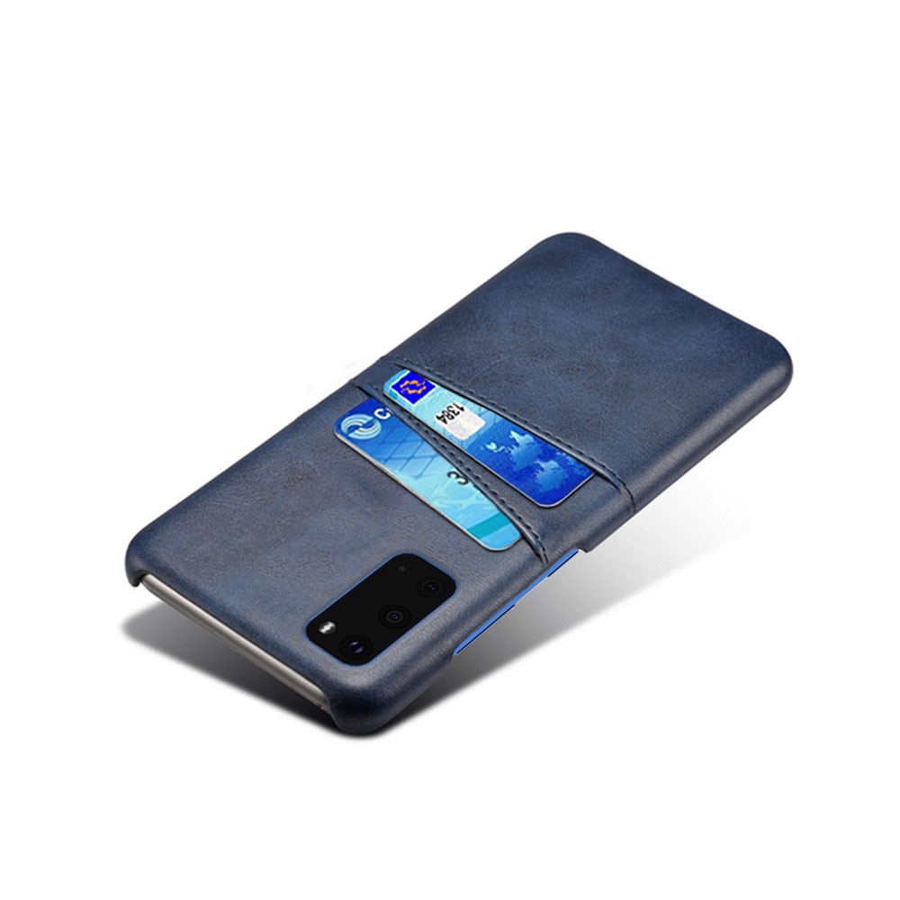 KSQ PU Leather Coated Hard PC Unique Shell for Samsung Galaxy S20 Plus - Dark Blue-3