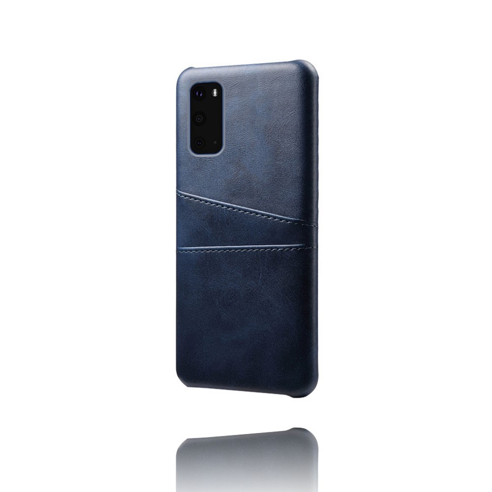 KSQ PU Leather Coated Hard PC Unique Shell for Samsung Galaxy S20 Plus - Dark Blue-4