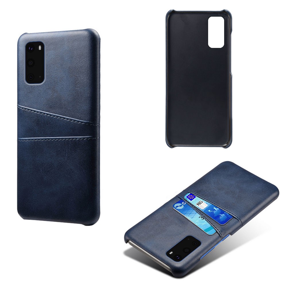 KSQ PU Leather Coated Hard PC Unique Shell for Samsung Galaxy S20 Plus - Dark Blue-5