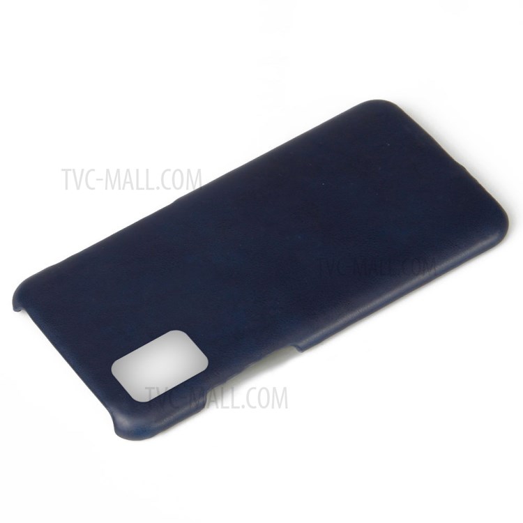 Crazy Horse Surface PU Leather Coated Plastic Cover for Samsung Galaxy A51 - Dark Blue-2