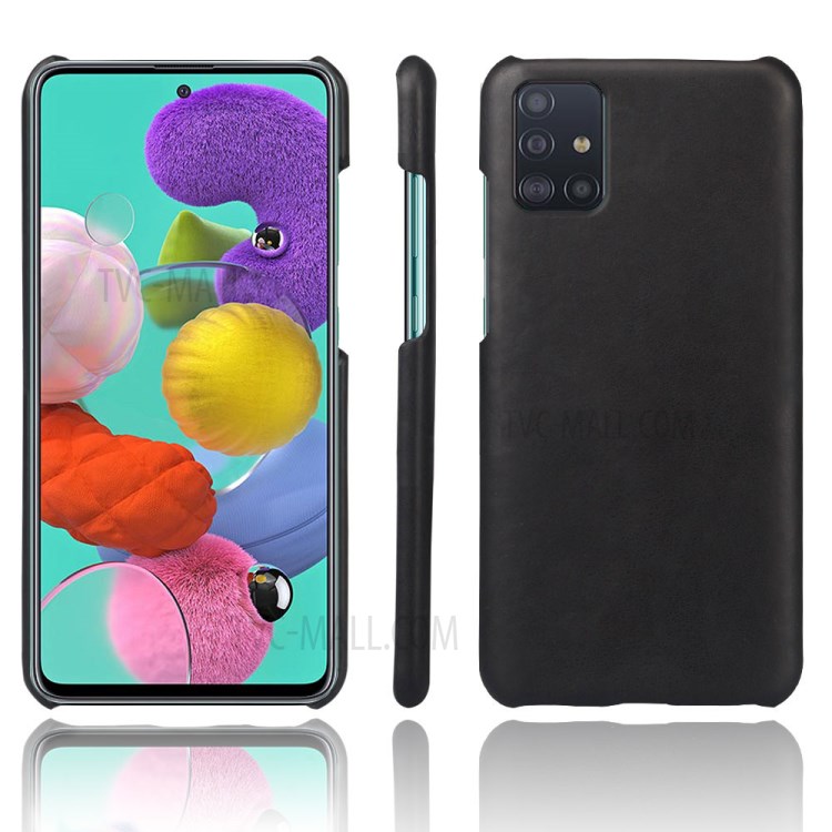 KSQ Crazy Horse PU Leather Coated Hard PC Shell for Samsung Galaxy A71 - Black-1