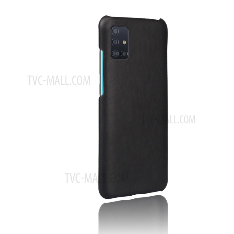 KSQ Crazy Horse PU Leather Coated Hard PC Shell for Samsung Galaxy A71 - Black-4