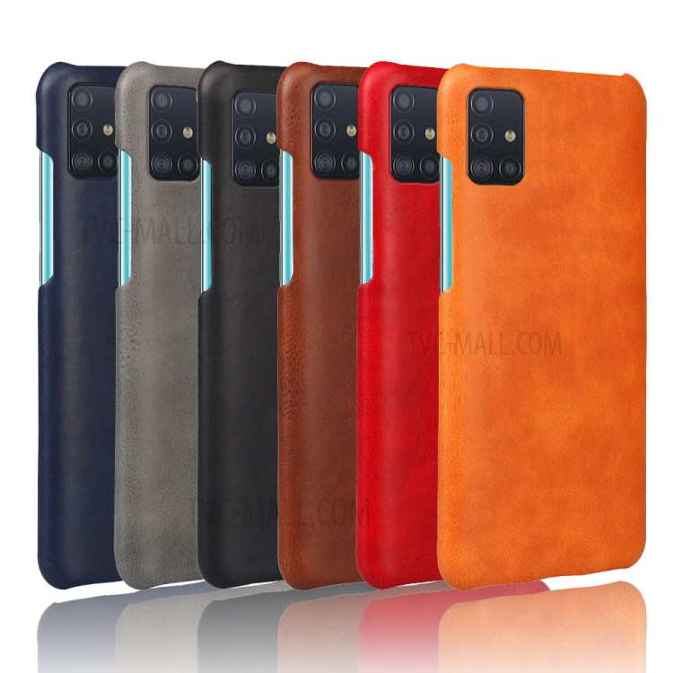 KSQ Crazy Horse PU Leather Coated Hard PC Shell for Samsung Galaxy A71 - Black-5