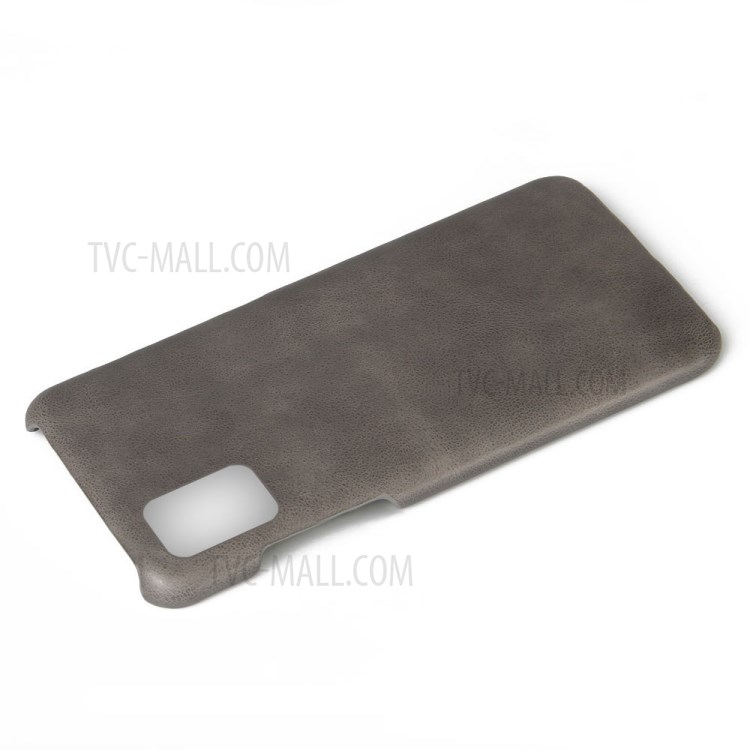 KSQ Crazy Horse PU Leather Coated Hard PC Shell for Samsung Galaxy A71 - Grey-2