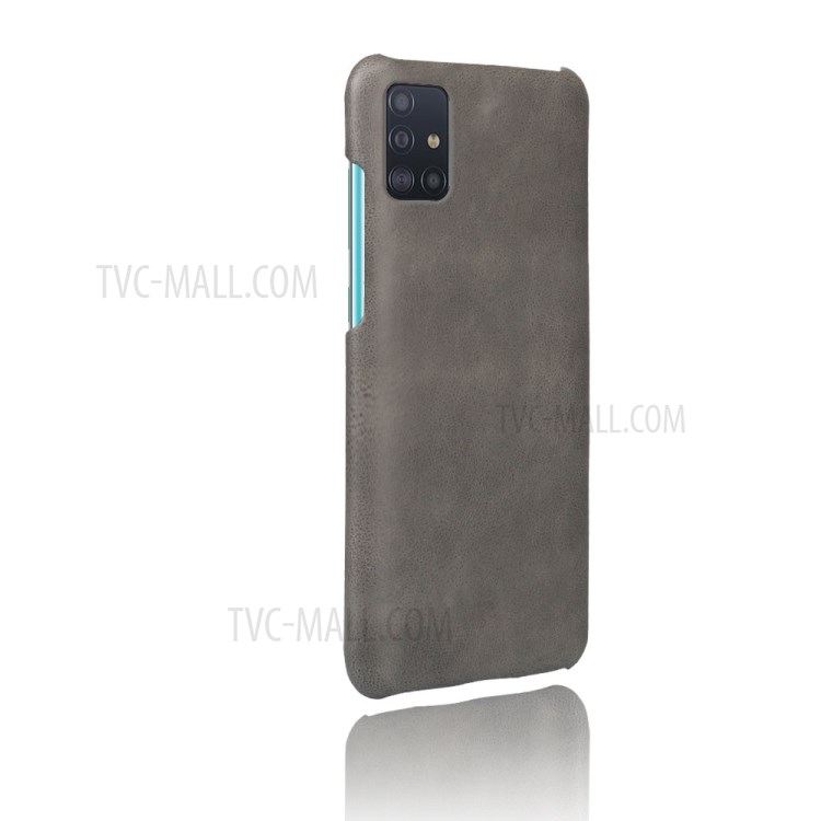 KSQ Crazy Horse PU Leather Coated Hard PC Shell for Samsung Galaxy A71 - Grey-4