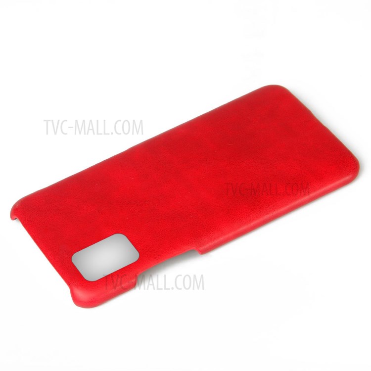 KSQ Crazy Horse PU Leather Coated Hard PC Shell for Samsung Galaxy A71 - Red-2