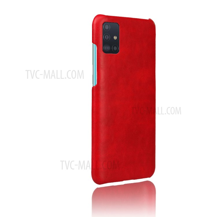 KSQ Crazy Horse PU Leather Coated Hard PC Shell for Samsung Galaxy A71 - Red-4