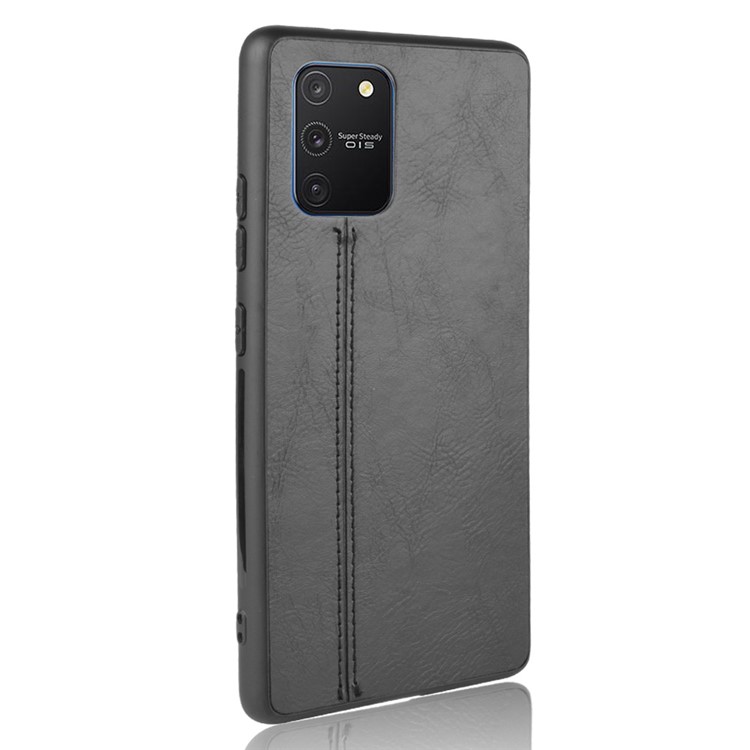 PU Leather Coated PC + TPU Cell Phone Cover Casing for Samsung Galaxy A91/S10 Lite/M80S - Black-3