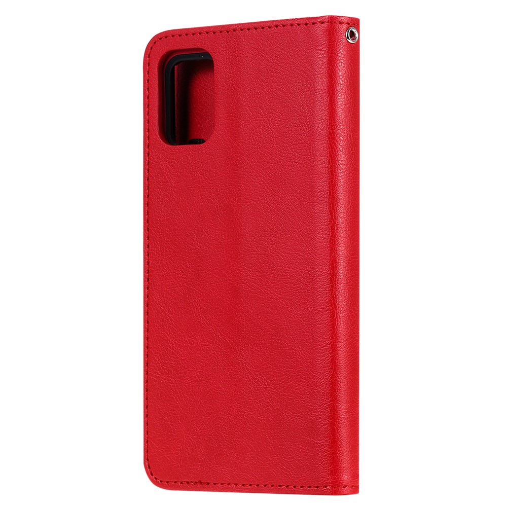 Magnetic Detachable 2-in-1 Wallet Leather Case for Samsung Galaxy A51 - Red-3