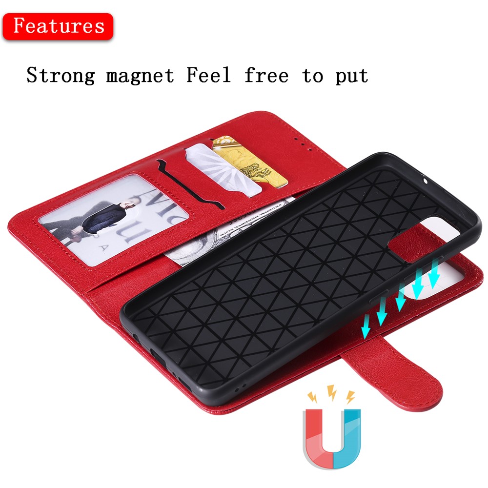 Magnetic Detachable 2-in-1 Wallet Leather Case for Samsung Galaxy A51 - Red-5