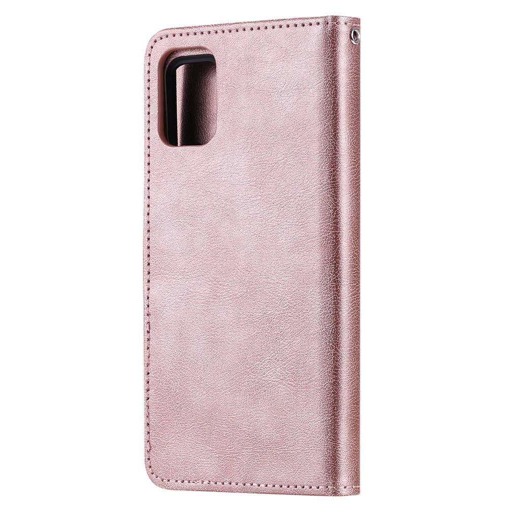 Magnetic Detachable 2-in-1 Wallet Leather Case for Samsung Galaxy A51 - Rose Gold-3