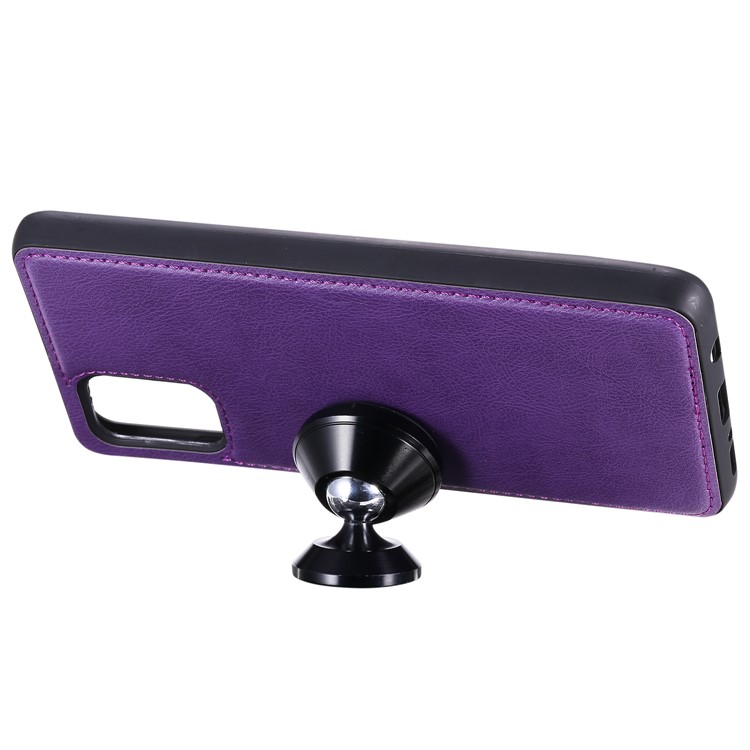 Magnetic KT Leather Series-3 Reta de Cuero de Cuero Netenitable Soporte de la Billetera de Cuero Con Una Práctica Correa Para Samsung Galaxy A51 - Violeta-7