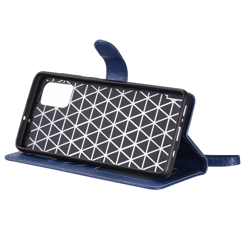Detachable 2-in-1 PU Leather Wallet Stand Flip Cover for Samsung Galaxy A71 - Blue-7