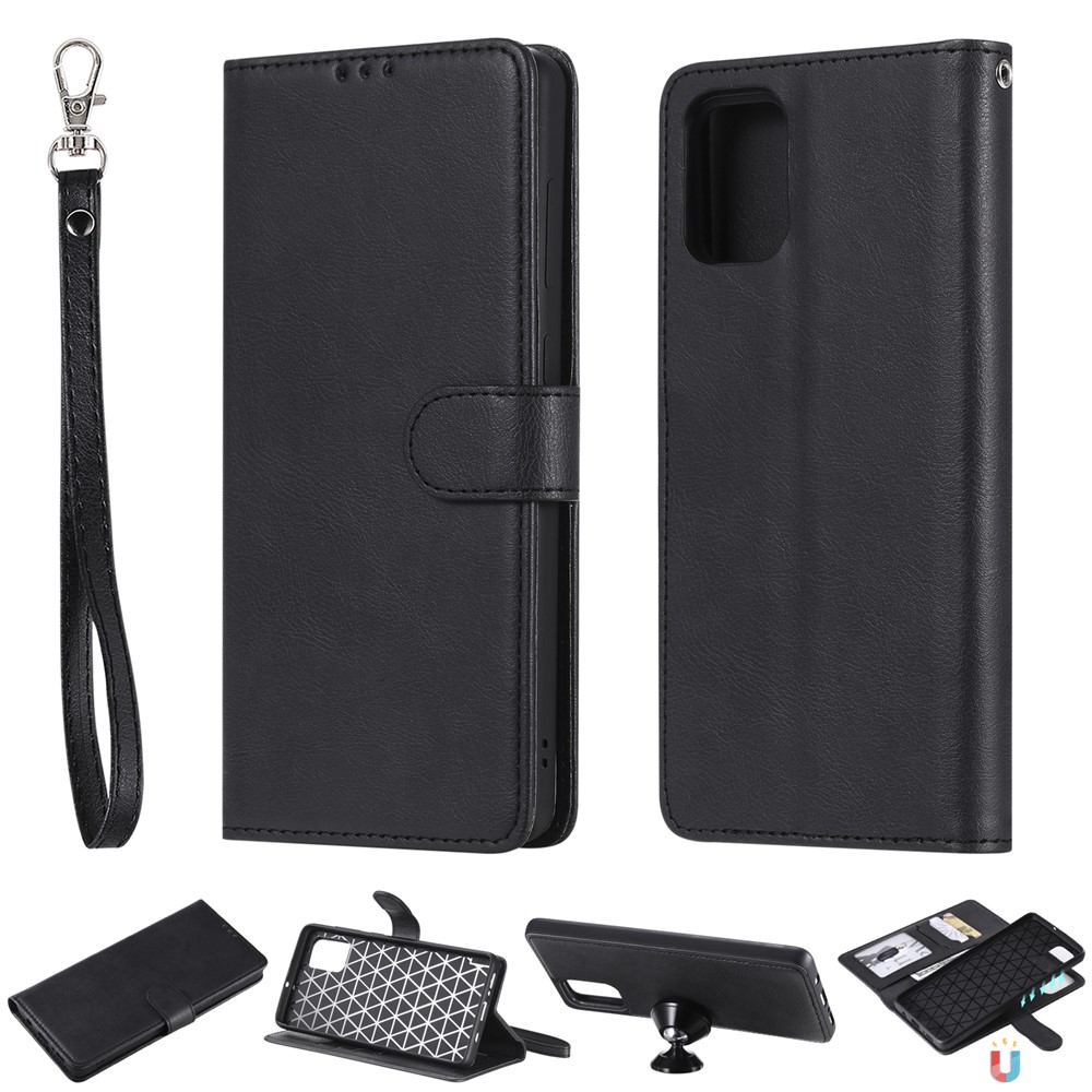 Detachable 2-in-1 PU Leather Wallet Stand Flip Cover for Samsung Galaxy A71 - Black-1