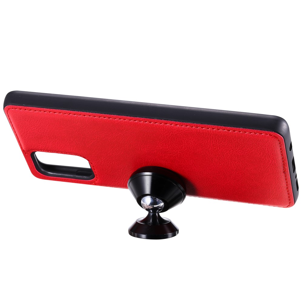 KT Leather Series-3 Destacável 2-em 1 PU Carteira de Couro Capa Para Samsung Galaxy A71 - Vermelho