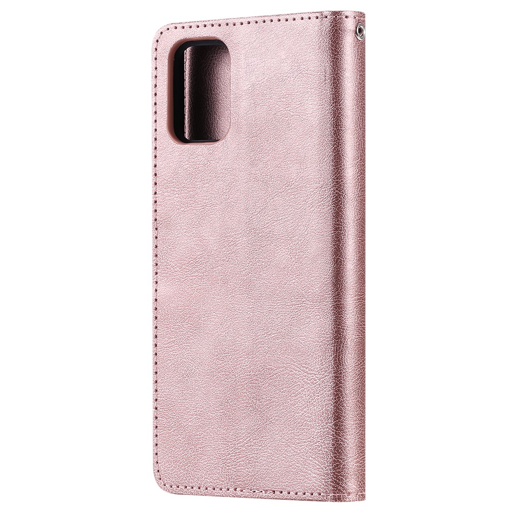 Detachable 2-in-1 PU Leather Wallet Stand Flip Cover for Samsung Galaxy A71 - Rose Gold-3