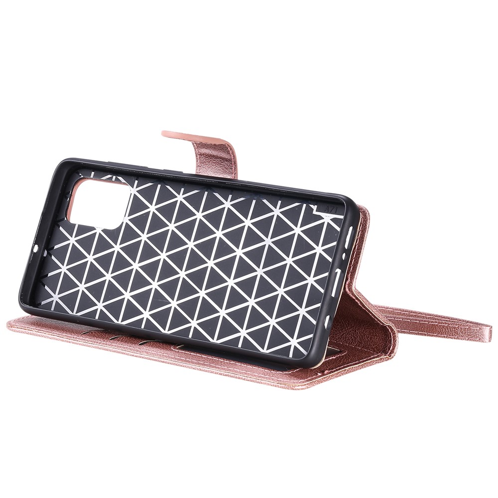 Detachable 2-in-1 PU Leather Wallet Stand Flip Cover for Samsung Galaxy A71 - Rose Gold-6