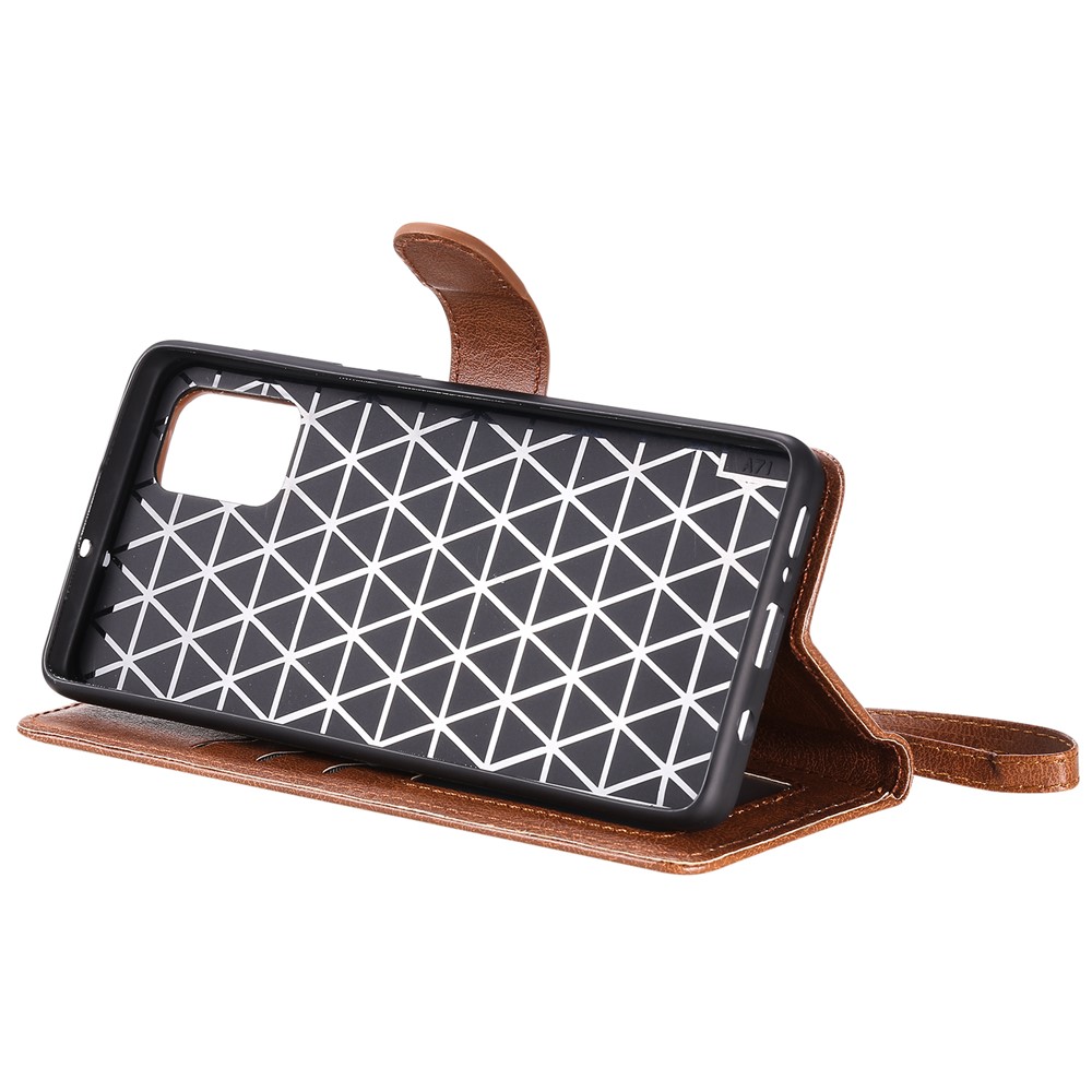 Detachable 2-in-1 PU Leather Wallet Stand Flip Cover for Samsung Galaxy A71 - Brown-6