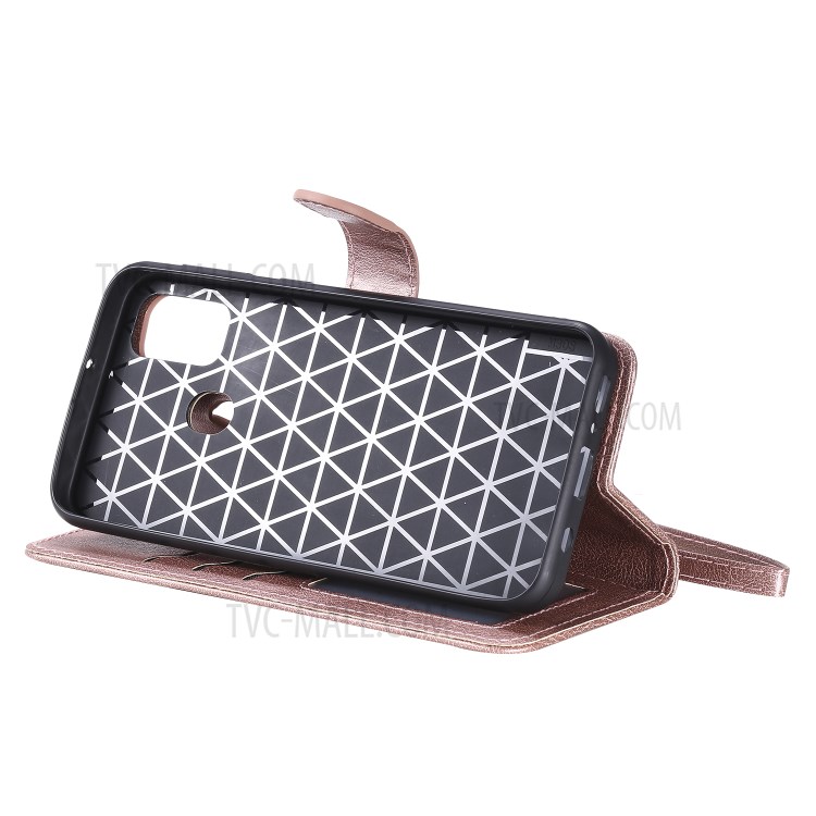 Detachable Leather Wallet Case + TPU Back 2 in 1 Phone Shell for Samsung Galaxy M30s/M21 - Rose Gold-6