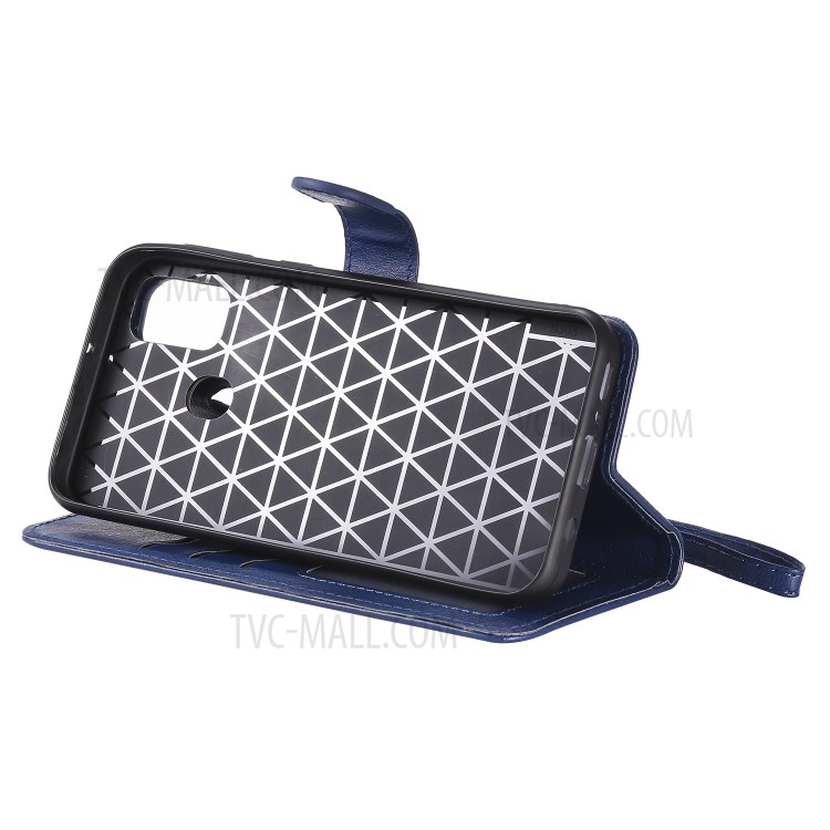 Detachable Leather Wallet Case + TPU Back 2 in 1 Phone Shell for Samsung Galaxy M30s/M21 - Blue-6