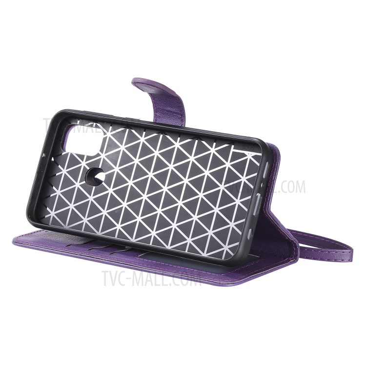Detachable Leather Wallet Case + TPU Back 2 in 1 Phone Shell for Samsung Galaxy M30s/M21 - Purple-6