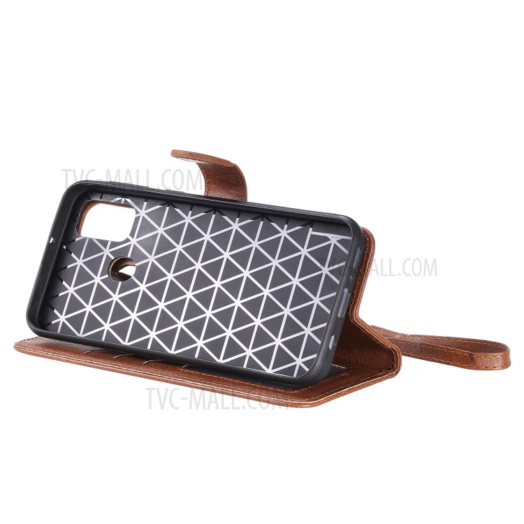 Detachable Leather Wallet Case + TPU Back 2 in 1 Phone Shell for Samsung Galaxy M30s/M21 - Brown-7