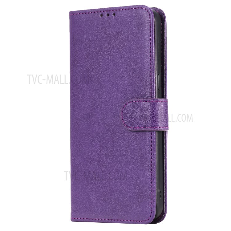 Magnetic Detachable 2-in-1 Wallet Stand Leather Shell for Samsung Galaxy A10s - Purple-2