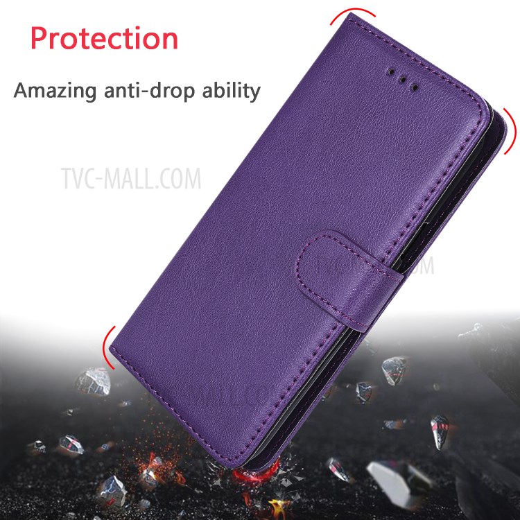 Magnetic Detachable 2-in-1 Wallet Stand Leather Shell for Samsung Galaxy A10s - Purple-9