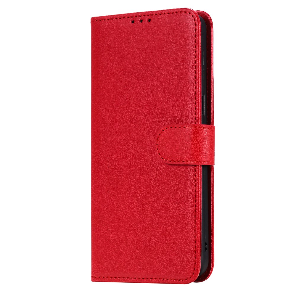 Magnetic Detachable 2-in-1 Wallet Stand Leather Shell for Samsung Galaxy A10s - Red-2
