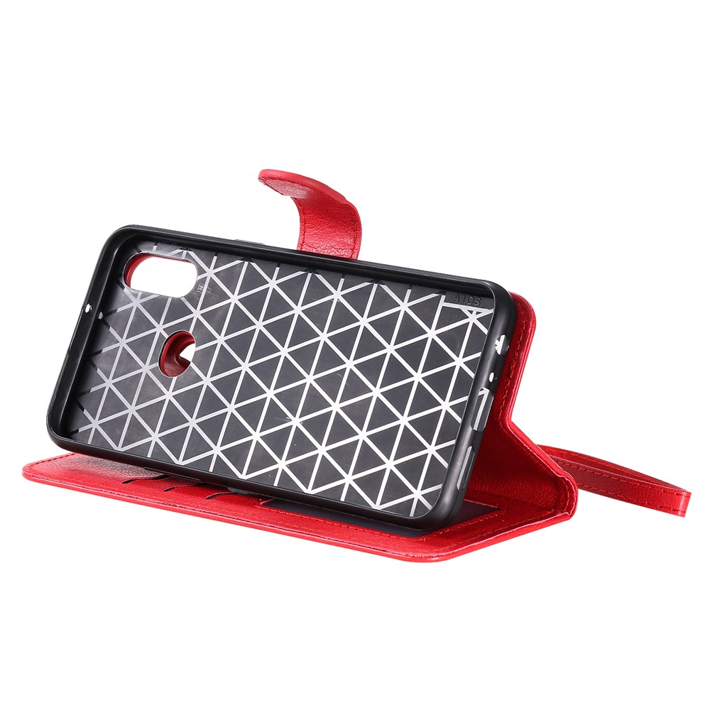 Magnetic Detachable 2-in-1 Wallet Stand Leather Shell for Samsung Galaxy A10s - Red-6