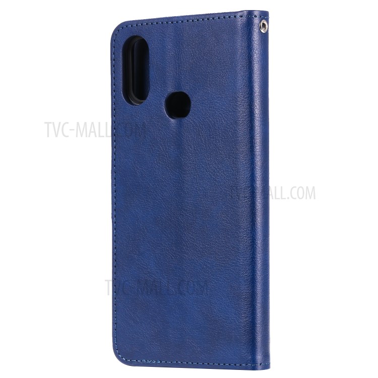 Magnetic Detachable 2-in-1 Wallet Stand Leather Shell for Samsung Galaxy A10s - Blue-3