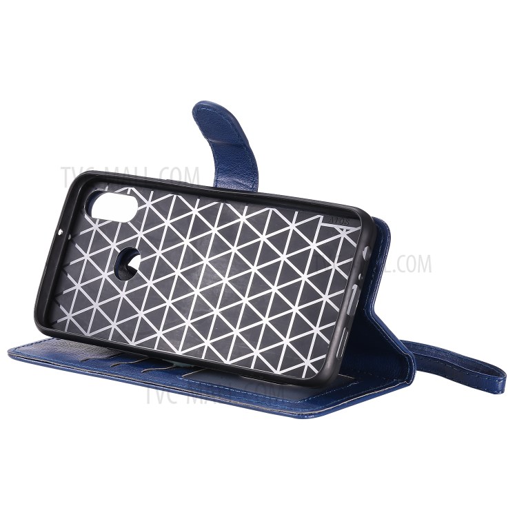 Magnetic Detachable 2-in-1 Wallet Stand Leather Shell for Samsung Galaxy A10s - Blue-6