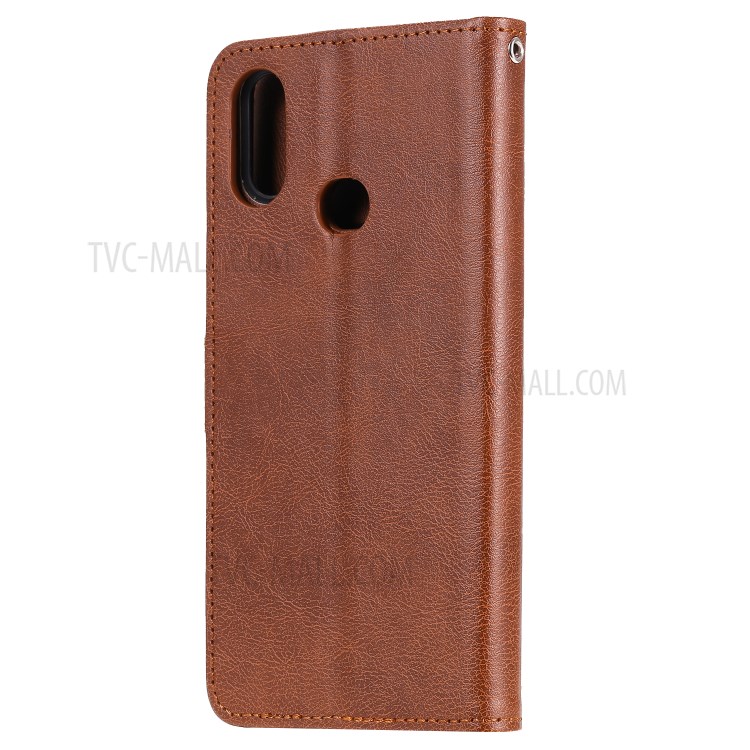 Magnetic Detachable 2-in-1 Wallet Stand Leather Shell for Samsung Galaxy A10s - Brown-3