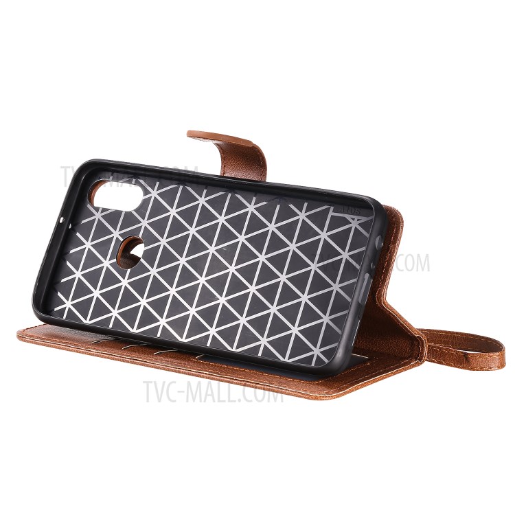 Magnetic Detachable 2-in-1 Wallet Stand Leather Shell for Samsung Galaxy A10s - Brown-6